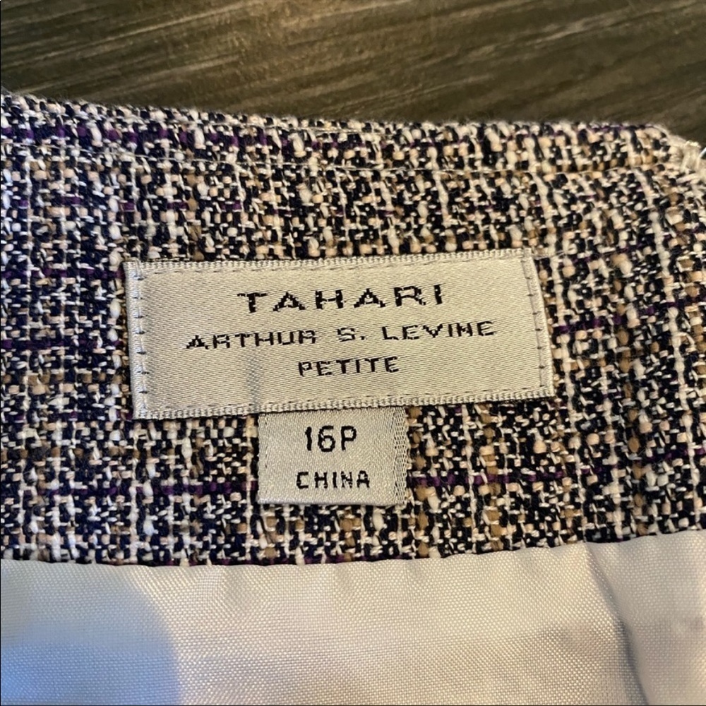 Tahari ASL Tweed Mini Skirt Size 16P Petite - Picture 3 of 6